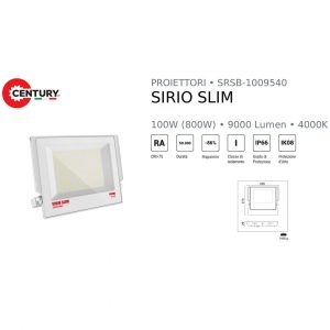 PROIETTORE A LED SLIM 50W 3000K-4000K ORLANDO - TELECA SRL